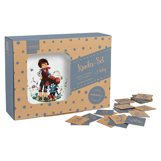 Kindergedeck Set 3-tlg. | Kindergeschirr | Der gestiefelte Kater