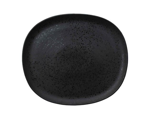 Teller flach eckig 34 x 30cm | Ora | Taba schwarz