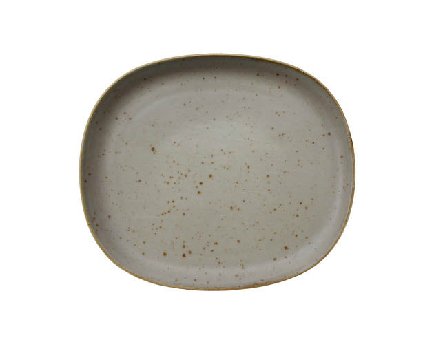 Teller flach eckig 23 x 20cm | ORA | Avola grau