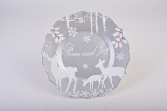 Teller flach 2-tlg. 21,6 cm | Christmas | Peaceful Forest Silver