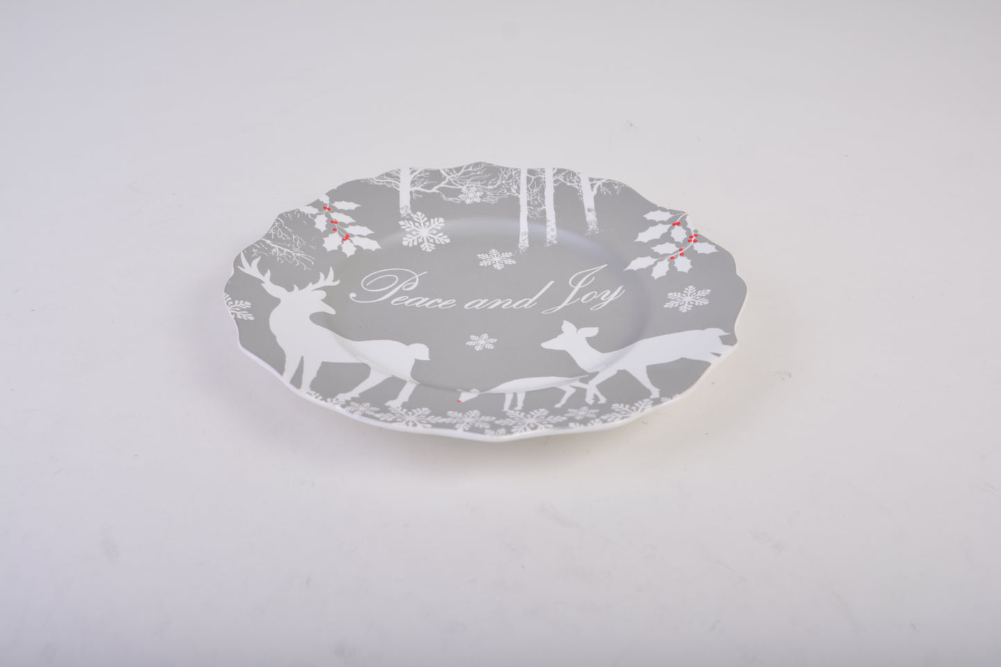 Teller flach 2-tlg. 21,6 cm | Christmas | Peaceful Forest Silver