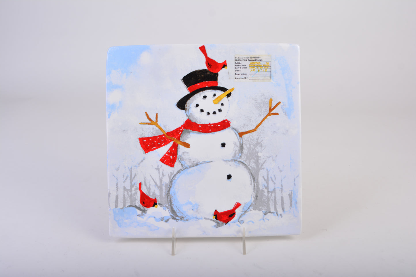 Teller flach rechteckig 26x26 cm | Christmas | Winter Cheer Snowman