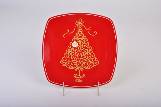 Teller flach 21 cm | Christmas | Golden Tree Red Lantern